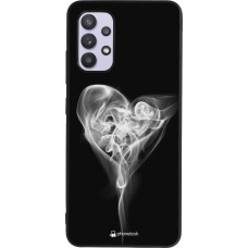 Coque Samsung Galaxy A32 - Silicone rigide noir Valentine 2022 Black Smoke