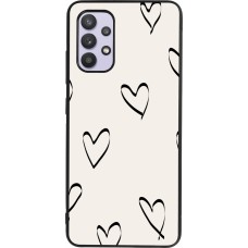 Coque Samsung Galaxy A32 - Silicone rigide noir Valentine 2023 minimalist hearts