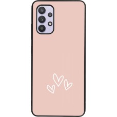 Samsung Galaxy A32 Case Hülle - Silikon schwarz Valentine 2023 three minimalist hearts