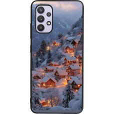Samsung Galaxy A32 Case Hülle - Silikon schwarz Winter 25 Winter snowy village