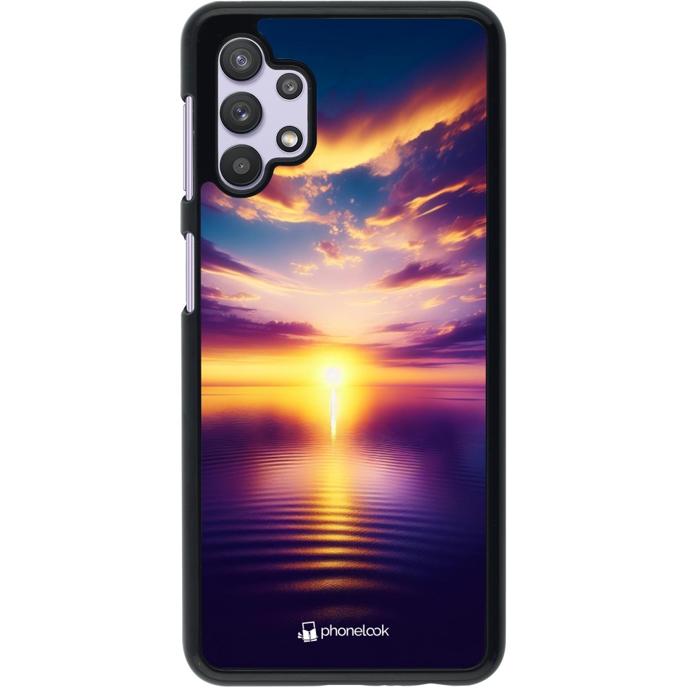 Samsung Galaxy A32 5G Case Hülle - Sonnenuntergang gelb violett