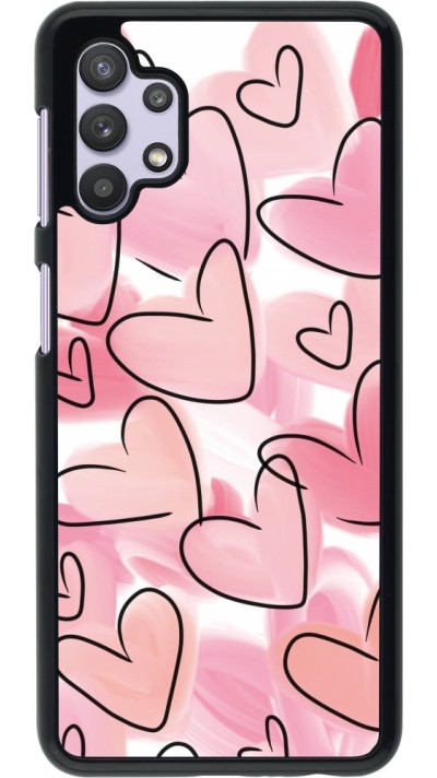 Samsung Galaxy A32 5G Case Hülle - Easter 2023 pink hearts
