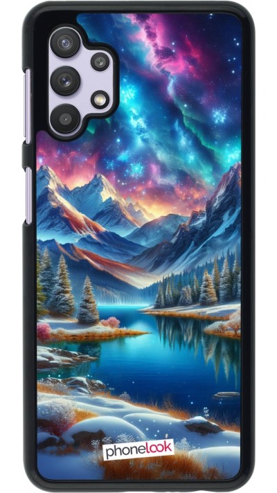 Samsung Galaxy A32 5G Case Hülle - Fantasiebergsee Himmel Sterne
