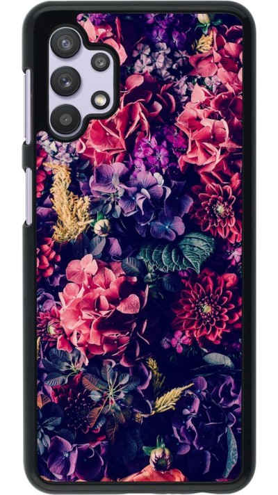 Coque Samsung Galaxy A32 5G - Flowers Dark