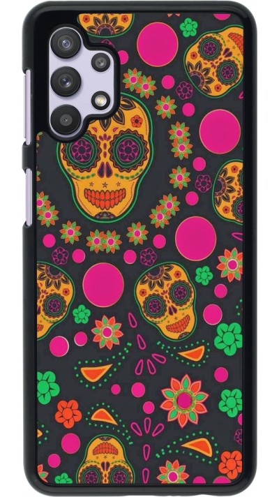 Samsung Galaxy A32 5G Case Hülle - Halloween 22 colorful mexican skulls