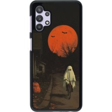 Samsung Galaxy A32 5G Case Hülle - Halloween 2025 Ghost on a bicycle