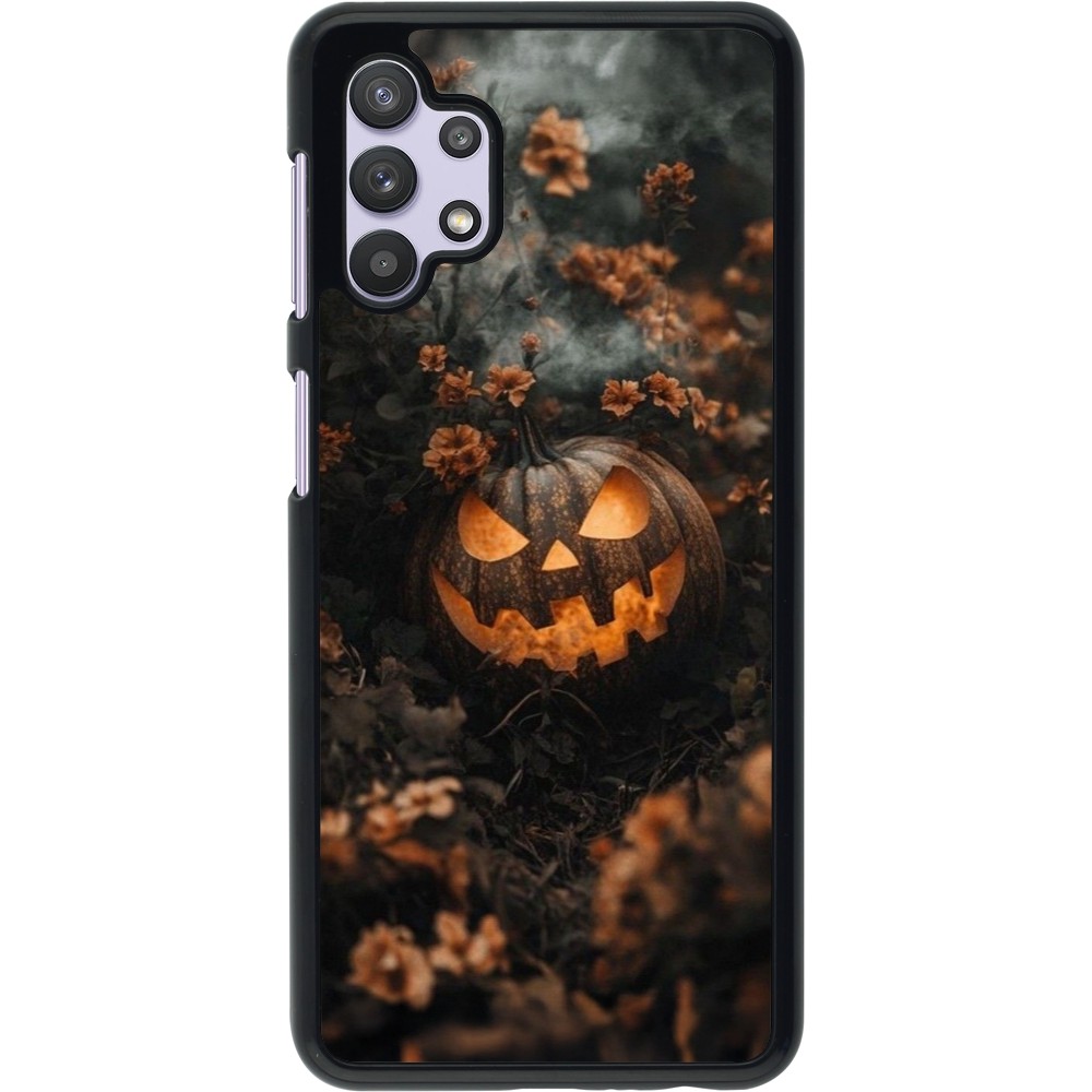 Samsung Galaxy A32 5G Case Hülle - Halloween 2025 Pumpkin with flowers