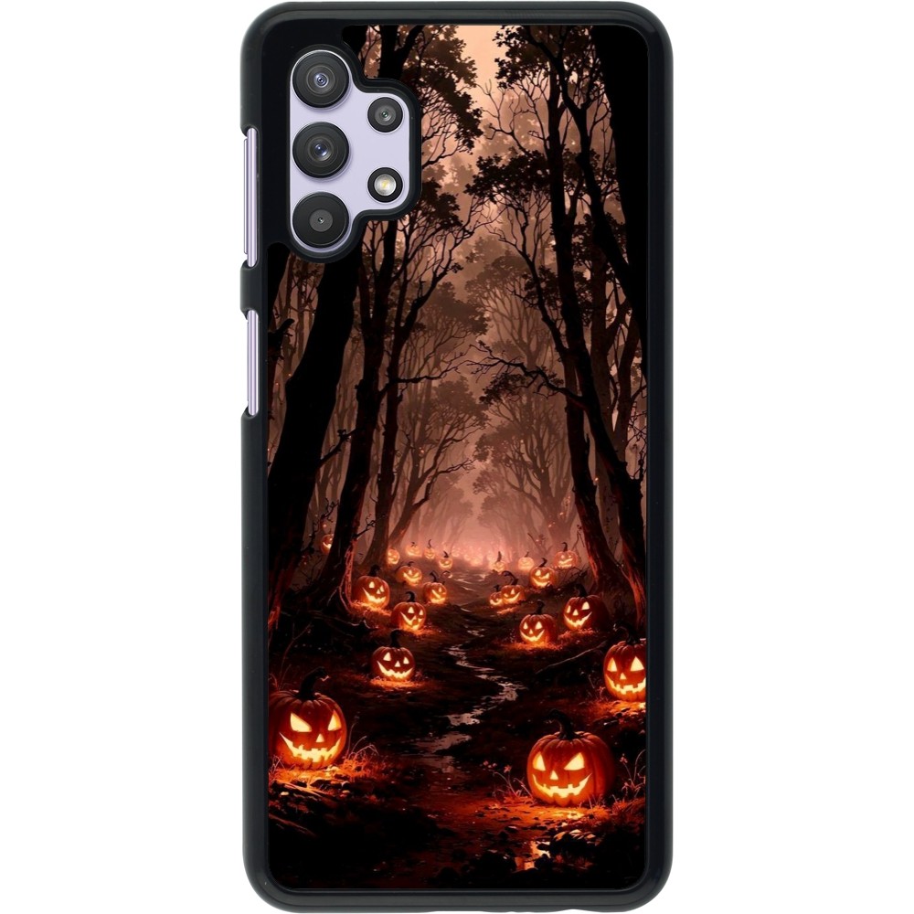 Samsung Galaxy A32 5G Case Hülle - Halloween 2025 Road of Terrifying Pumpkins