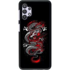 Samsung Galaxy A32 5G Case Hülle - Japanese style Dragon Tattoo Red Black