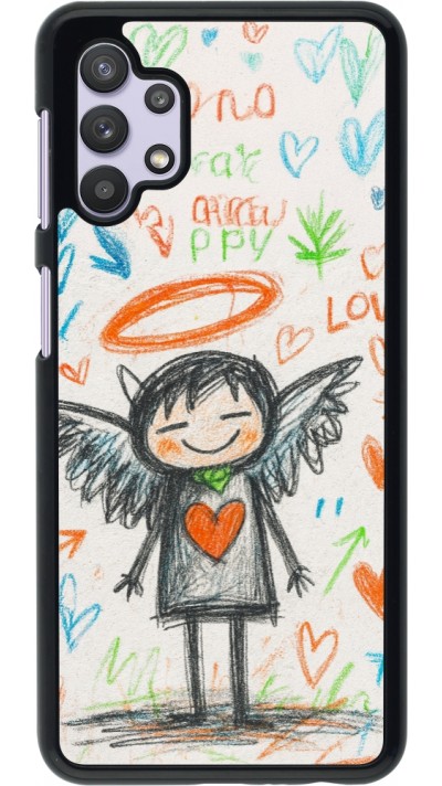 Samsung Galaxy A32 5G Case Hülle - Little Angel Sketch Love
