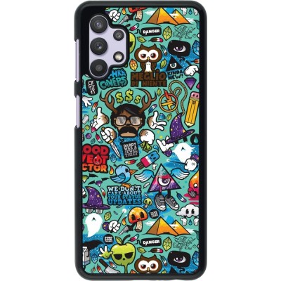 Coque Samsung Galaxy A32 5G - Mixed Cartoons Turquoise