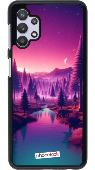 Coque Samsung Galaxy A32 5G - Paysage Violet-Rose