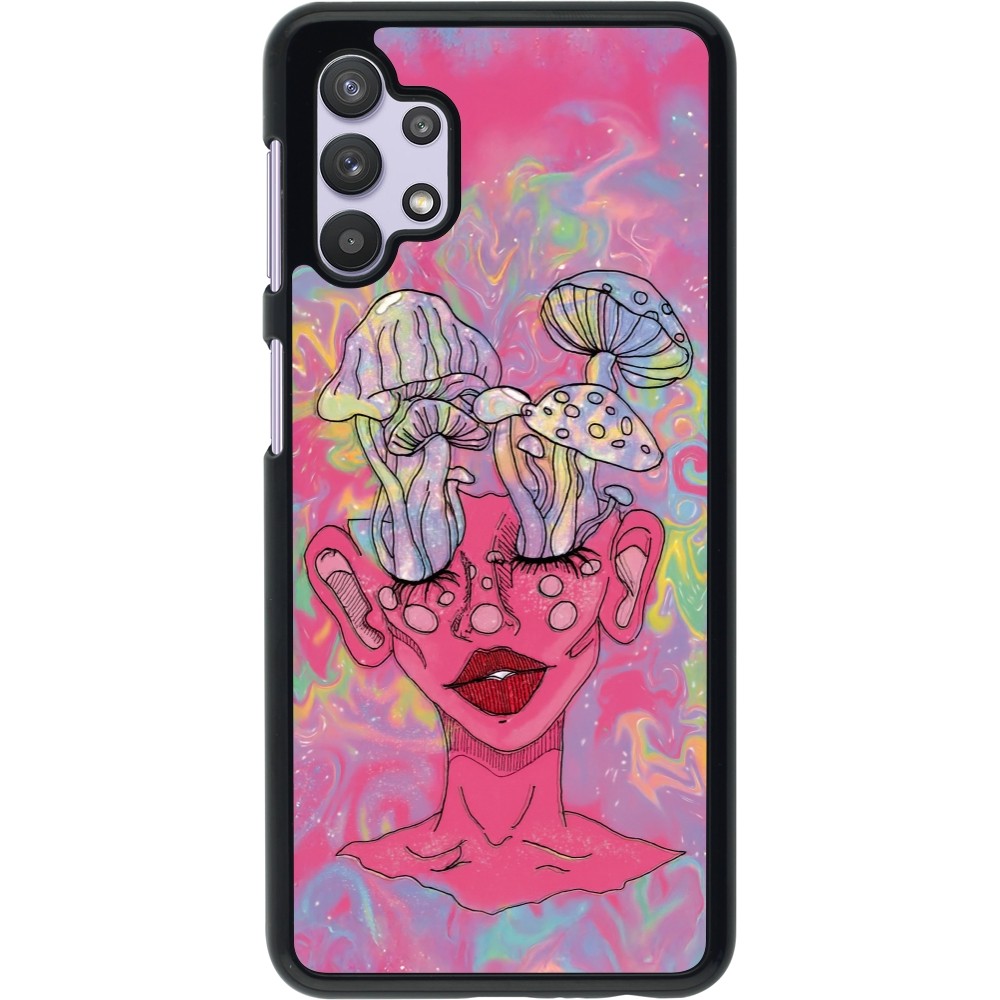 Samsung Galaxy A32 5G Case Hülle - Psychedelic pink mushroom