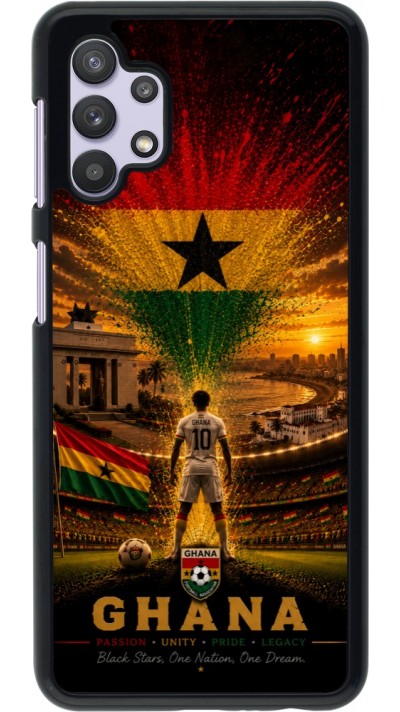 Samsung Galaxy A32 5G Case Hülle - Fussball Ghana splash 2026