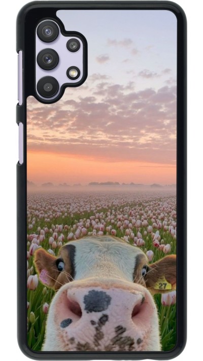 Coque Samsung Galaxy A32 5G - Cow with tulips 2026