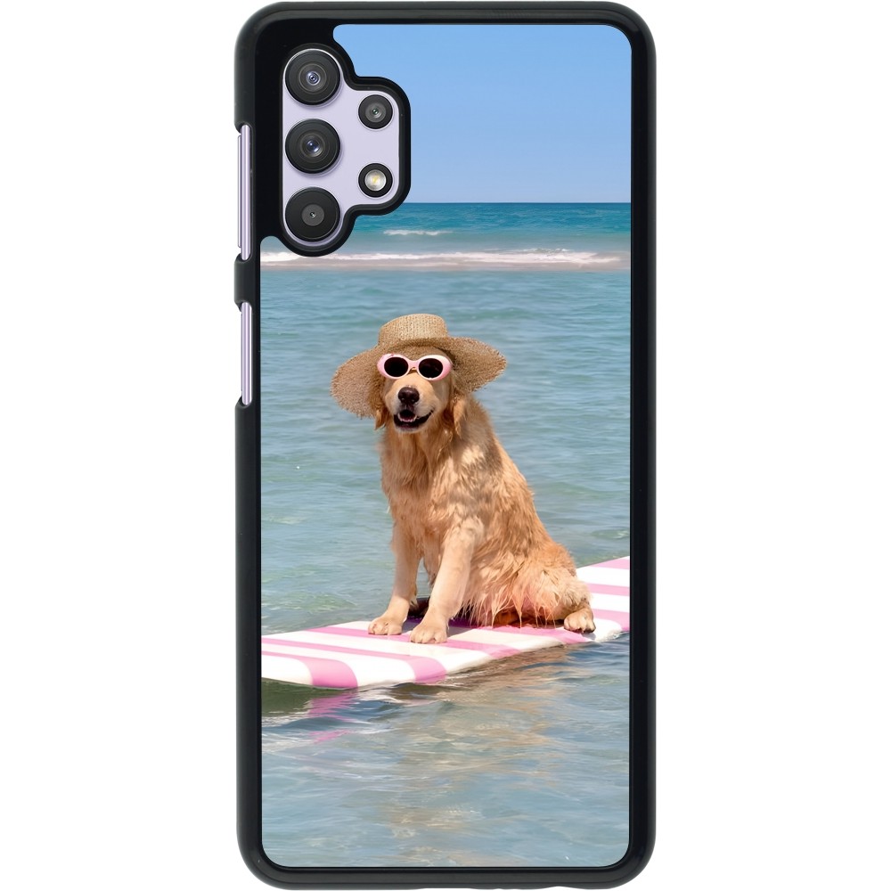 Samsung Galaxy A32 5G Case Hülle - Summer Dog on Paddle