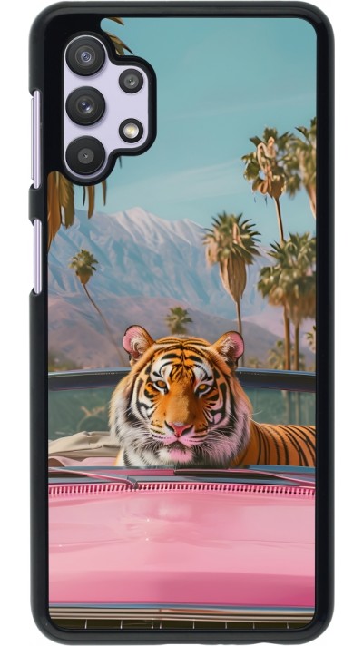 Coque Samsung Galaxy A32 5G - Tigre voiture rose