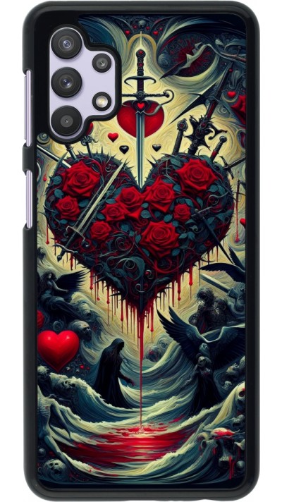 Samsung Galaxy A32 5G Case Hülle - Dunkle Liebe Herz Blut