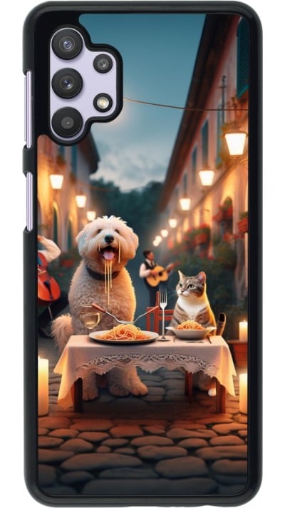 Coque Samsung Galaxy A32 5G - Valentine 2024 Dog & Cat Candlelight
