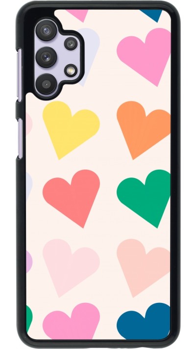 Coque Samsung Galaxy A32 5G - Valentine 2023 colorful hearts