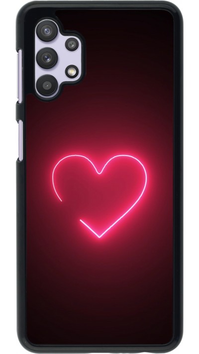 Coque Samsung Galaxy A32 5G - Valentine 2023 single neon heart