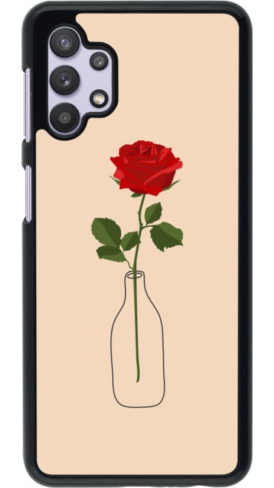 Coque Samsung Galaxy A32 5G - Valentine 2023 single rose in a bottle
