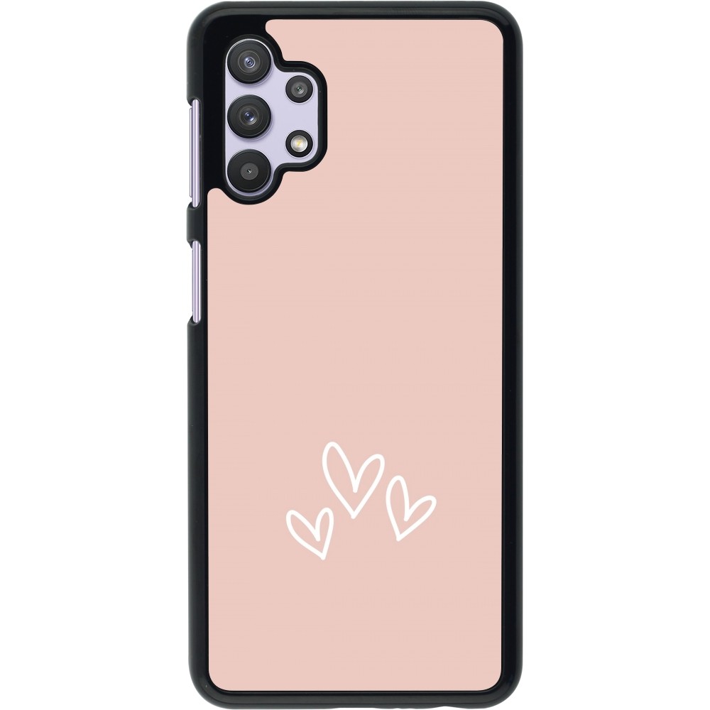 Samsung Galaxy A32 5G Case Hülle - Valentine 2023 three minimalist hearts