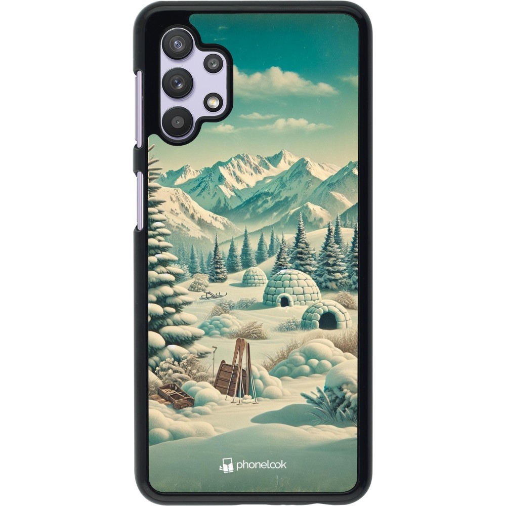 Coque Samsung Galaxy A32 5G - Vintage Snowy Mountain Igloo