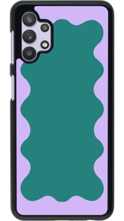 Coque Samsung Galaxy A32 5G - Wavy Rectangle Green Purple