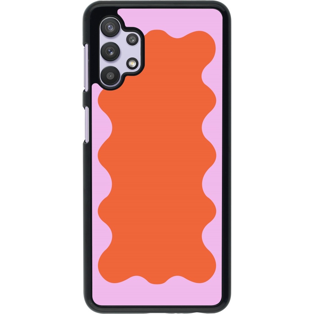 Samsung Galaxy A32 5G Case Hülle - Wavy Rectangle Orange Pink