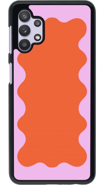 Coque Samsung Galaxy A32 5G - Wavy Rectangle Orange Pink