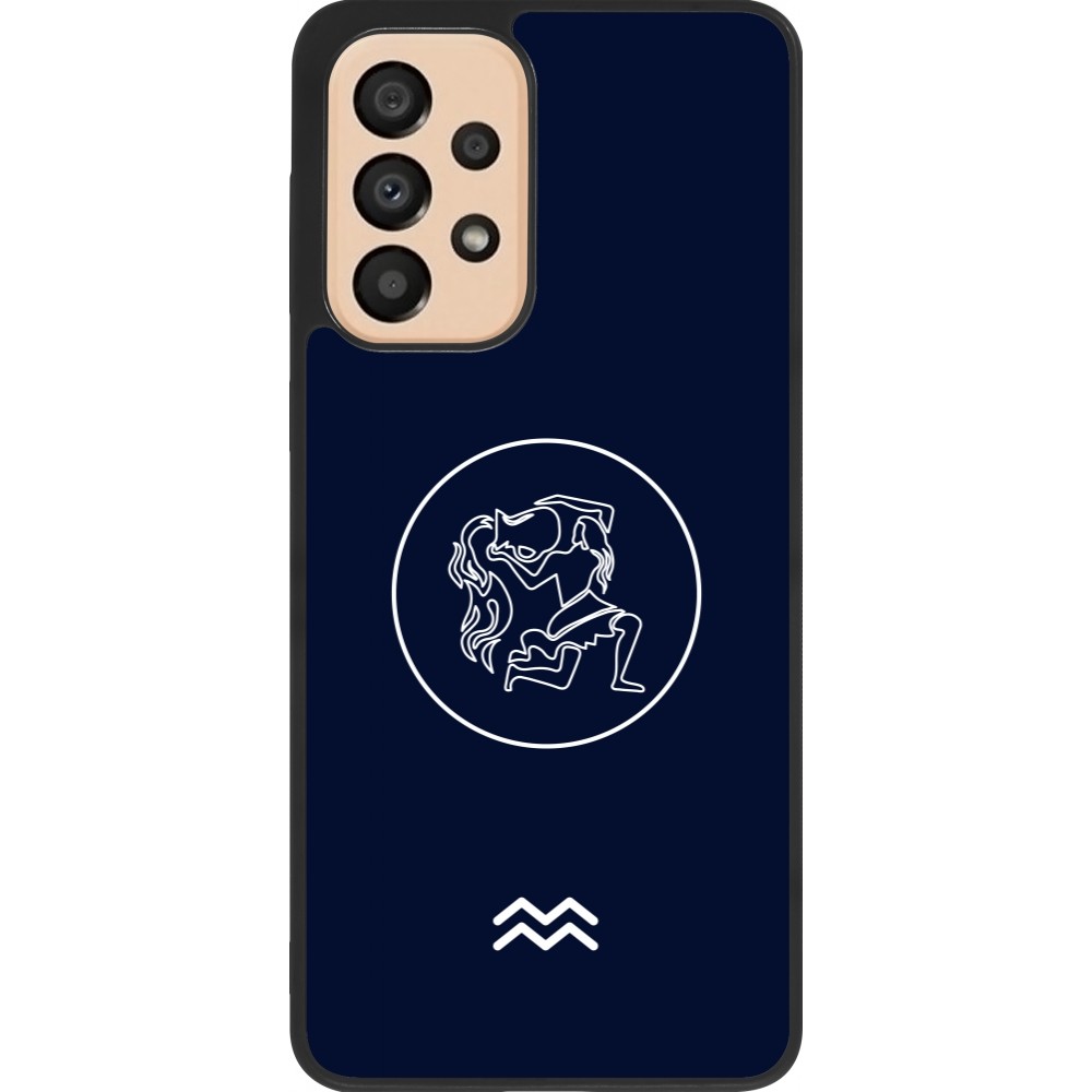 Coque Samsung Galaxy A33 5G - Silicone rigide noir Astrologie Verseau