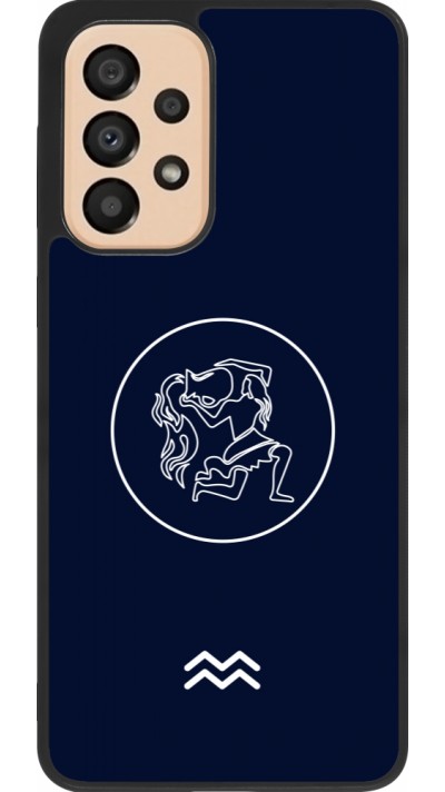 Coque Samsung Galaxy A33 5G - Silicone rigide noir Astrologie Verseau
