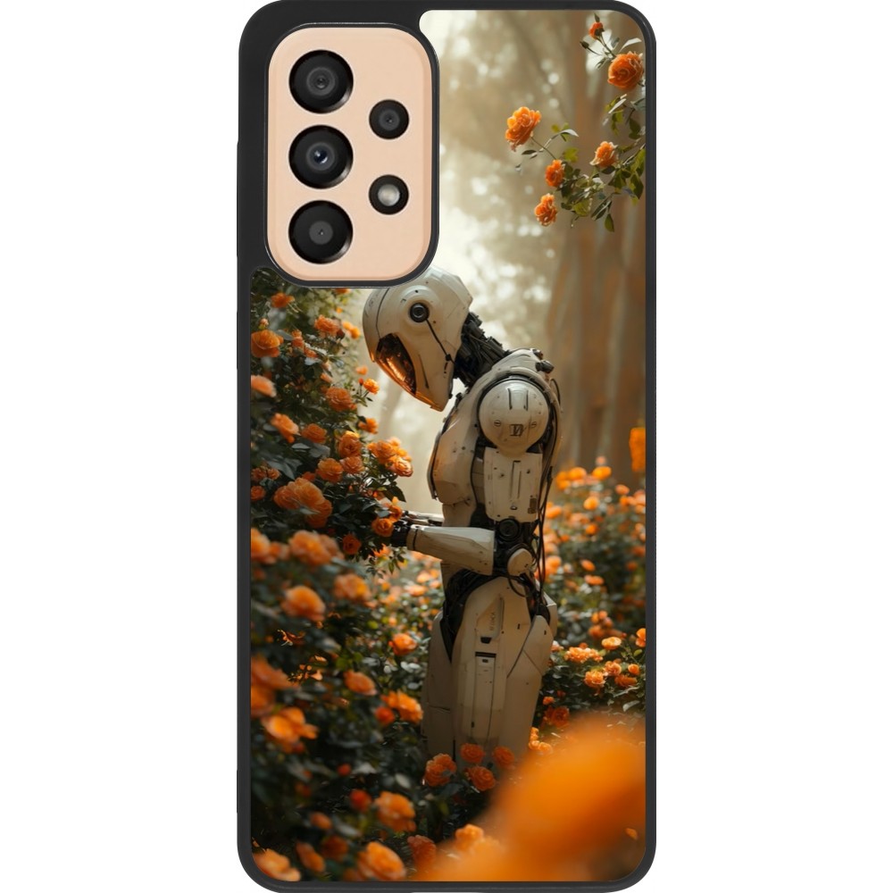 Samsung Galaxy A33 5G Case Hülle - Silikon schwarz Astronaut flowers 2025