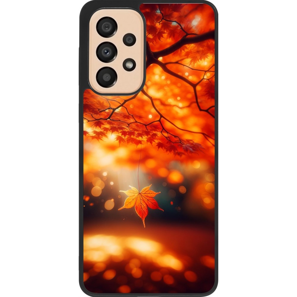 Samsung Galaxy A33 5G Case Hülle - Silikon schwarz Herbst Magisch Orange