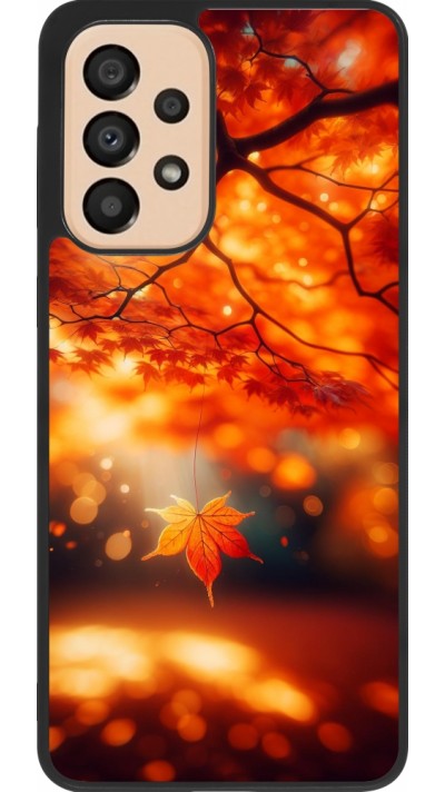 Coque Samsung Galaxy A33 5G - Silicone rigide noir Automne Magique Orange