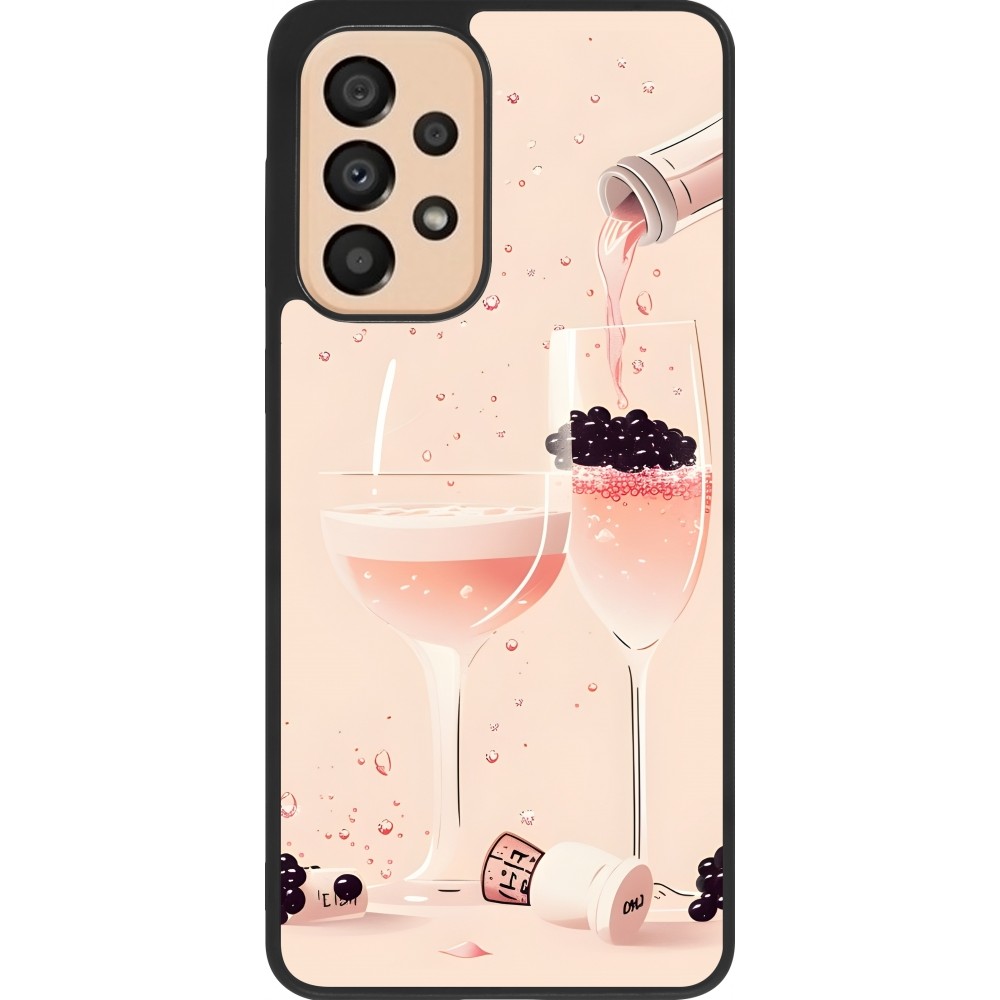 Samsung Galaxy A33 5G Case Hülle - Silikon schwarz Champagne Pouring Pink