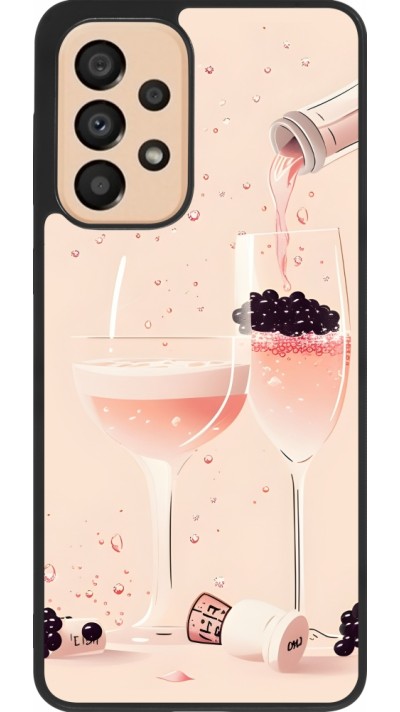 Coque Samsung Galaxy A33 5G - Silicone rigide noir Champagne Pouring Pink