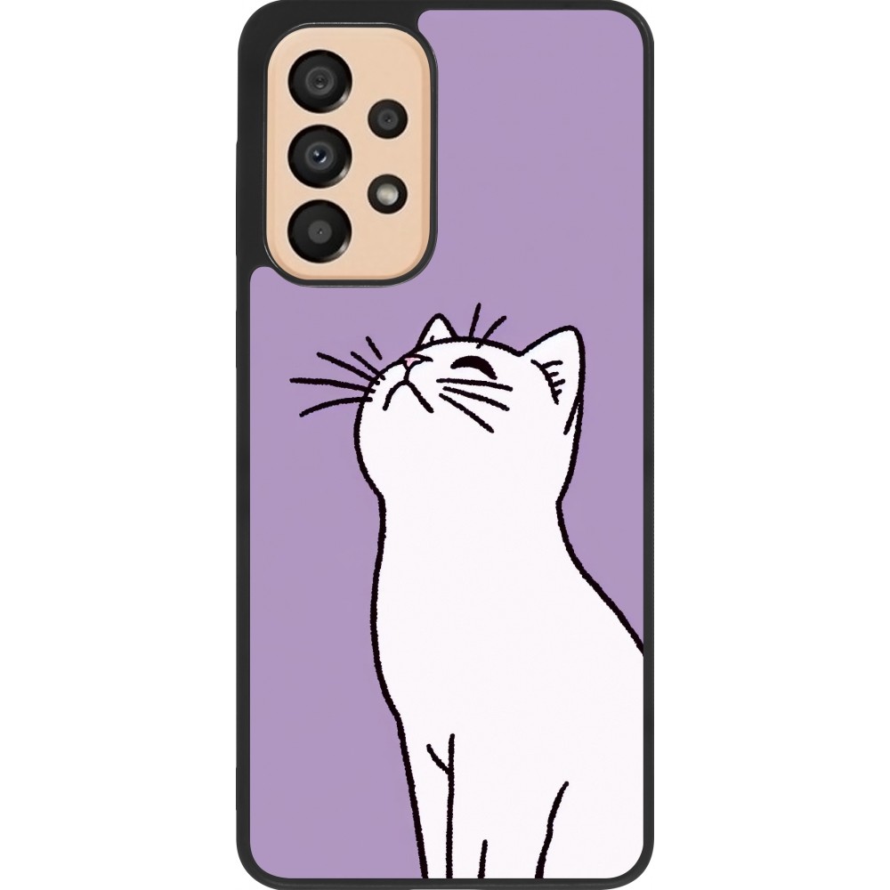 Samsung Galaxy A33 5G Case Hülle - Silikon schwarz Chat auf lila Hintergrund