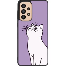 Samsung Galaxy A33 5G Case Hülle - Silikon schwarz Chat auf lila Hintergrund