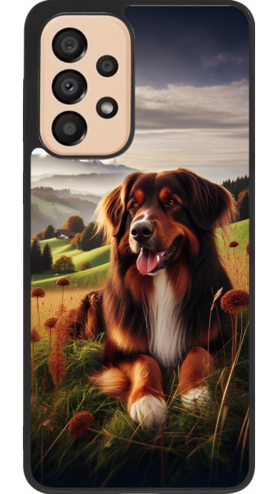 Coque Samsung Galaxy A33 5G - Silicone rigide noir Chien Campagne Suisse