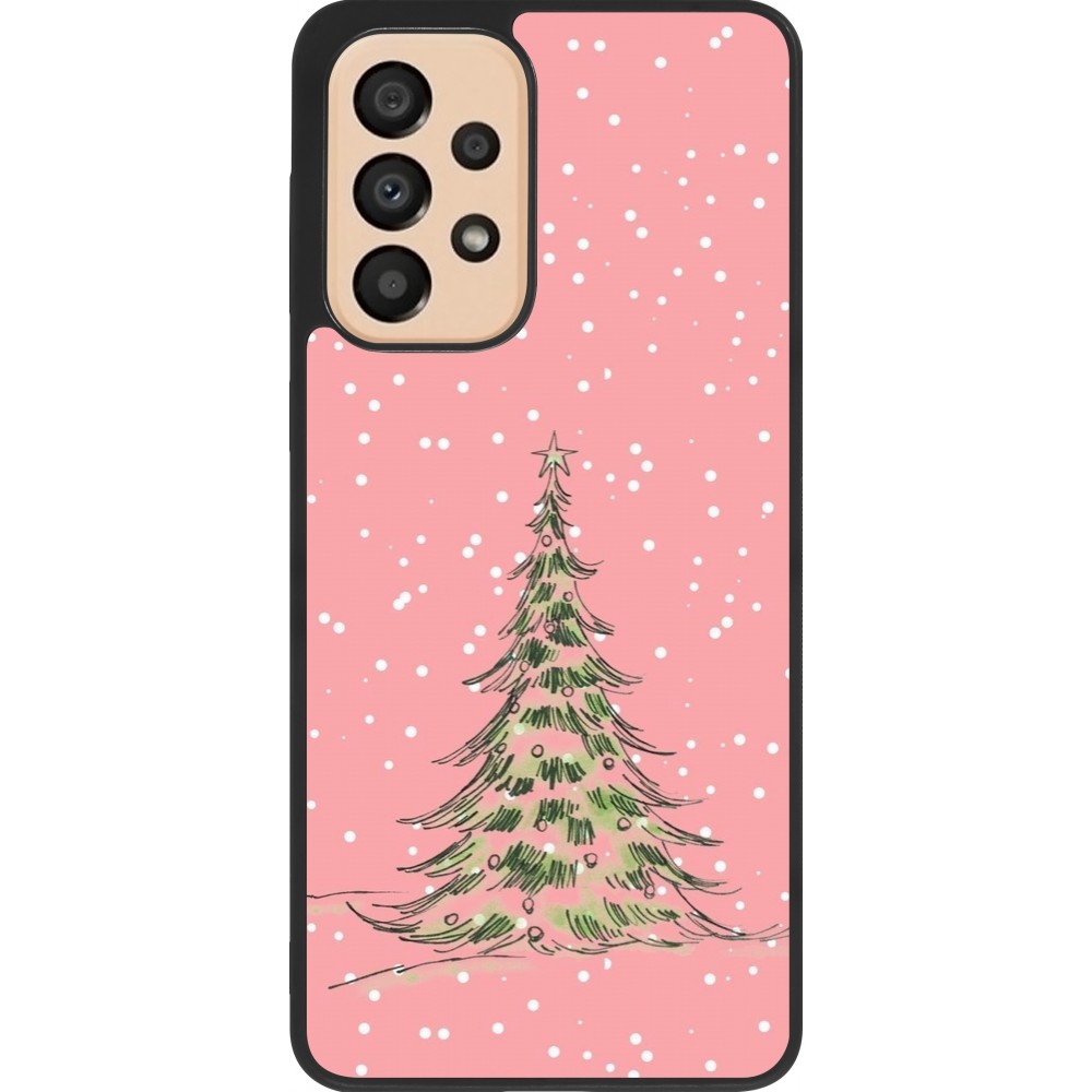 Coque Samsung Galaxy A33 5G - Silicone rigide noir Christmas 25 Pink Tree