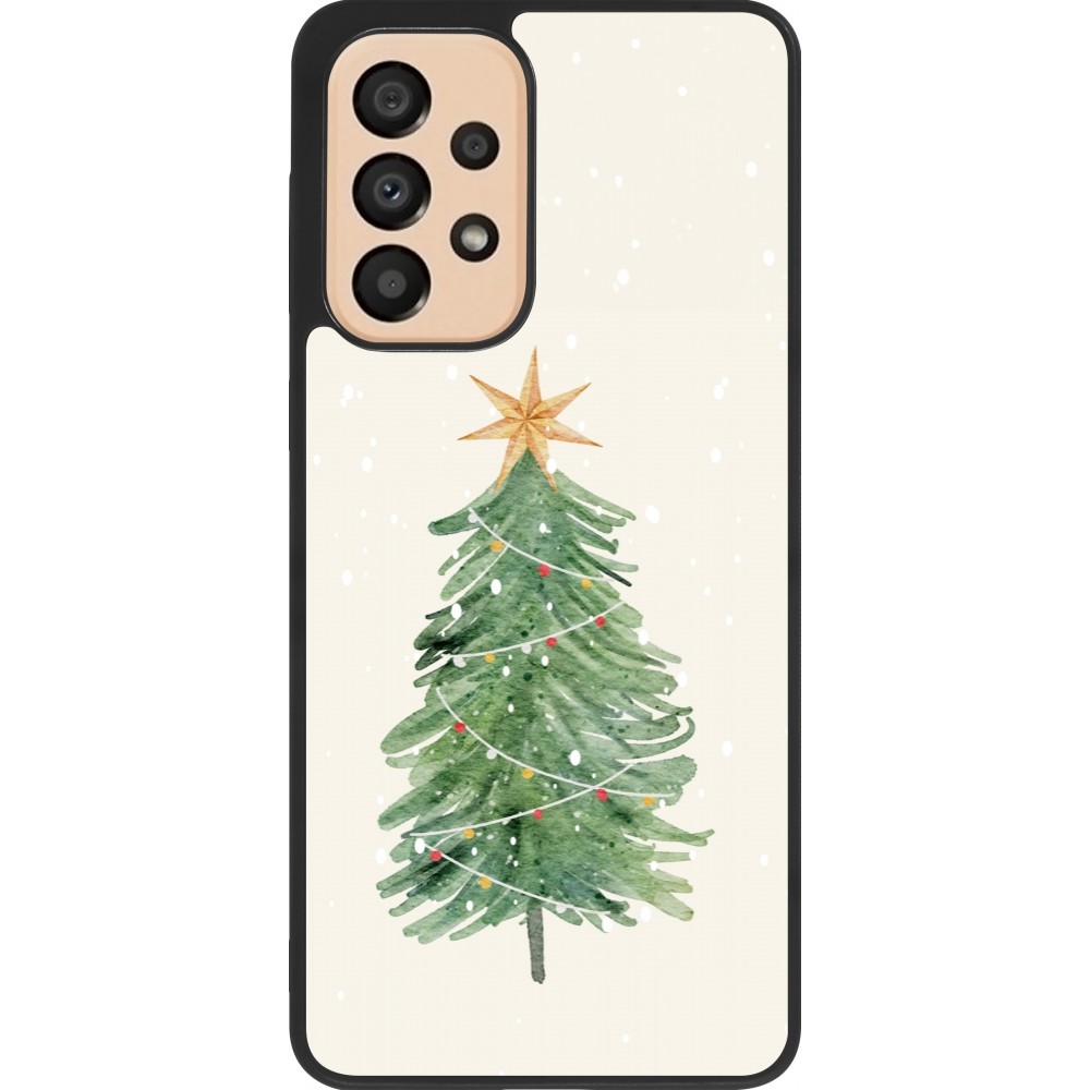 Coque Samsung Galaxy A33 5G - Silicone rigide noir Christmas 25 Sketch Tree