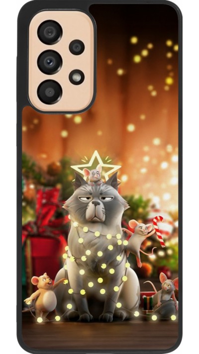 Samsung Galaxy A33 5G Case Hülle - Silikon schwarz Christmas 25 Xmas Cat