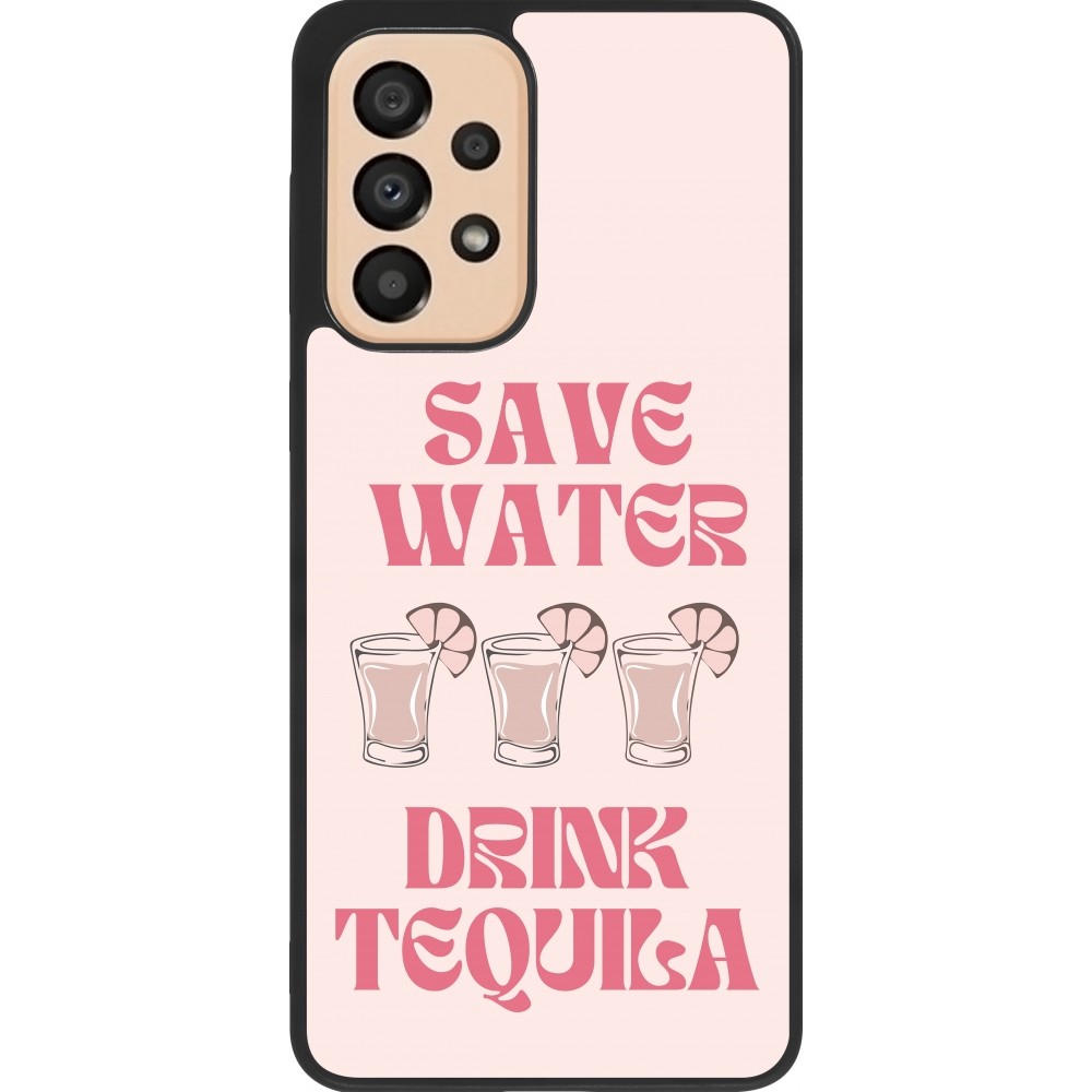 Samsung Galaxy A33 5G Case Hülle - Silikon schwarz Cocktail Save Water Drink Tequila