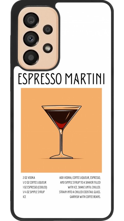 Samsung Galaxy A33 5G Case Hülle - Silikon schwarz Cocktail Rezept Espresso Martini