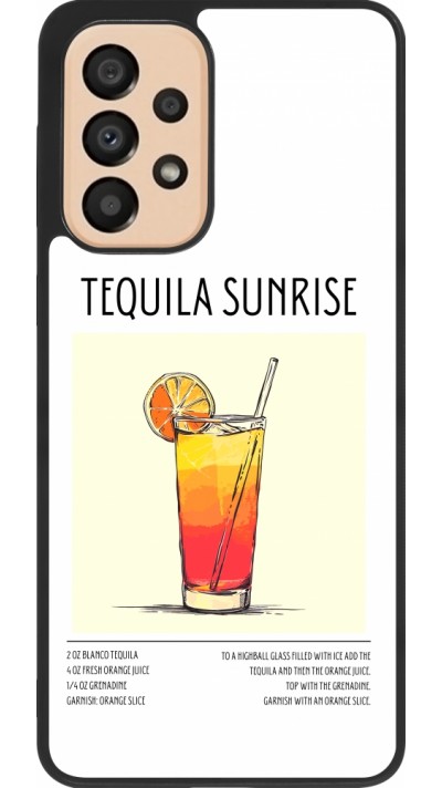 Coque Samsung Galaxy A33 5G - Silicone rigide noir Cocktail recette Tequila Sunrise
