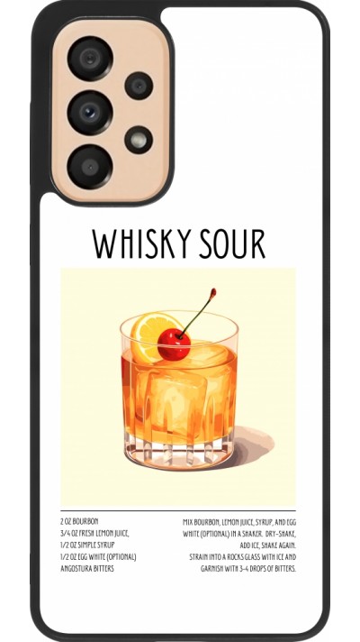Coque Samsung Galaxy A33 5G - Silicone rigide noir Cocktail recette Whisky Sour