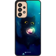 Hülle Samsung Galaxy A33 5G - Silikon schwarz Cute Cat Bubble