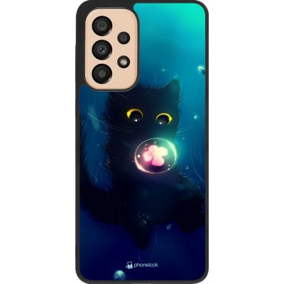 Hülle Samsung Galaxy A33 5G - Silikon schwarz Cute Cat Bubble